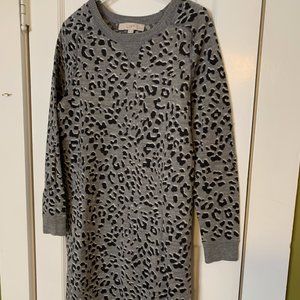 LOFT Leopard Sweater Dress Sz. MP